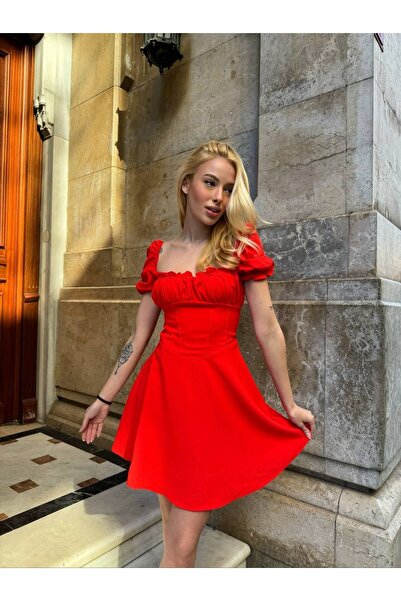 rukh Μίνι φόρεμα από ύφασμα Aerobin με ντραπέ στο στήθος