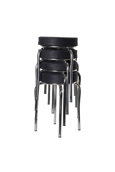 ekipmetal Tabure Kumaş Siyah ( 4 Adet )