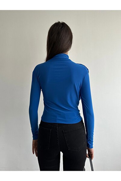 BEJNA Saks Sandy Bluse mit Stehkragen und Kordelzug für Damen