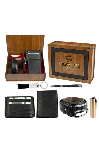 Grande Genuine Leather Men's Wallet & Card Holder and Belt Set