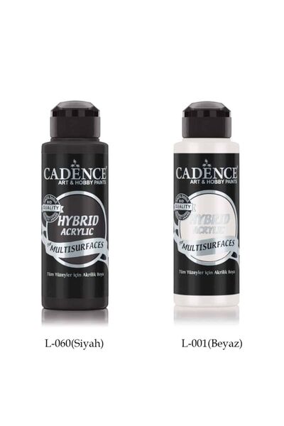 Cadence Multisurface Hibrit Boya 120 ml Set1 ( Siyah ve Beyaz)
