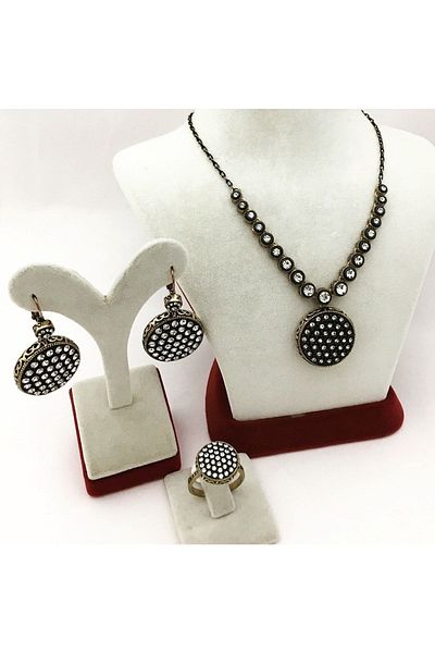 Aşina Gümüş GIft for Lover - Waterway Plate Set In DIamond MountIng Work