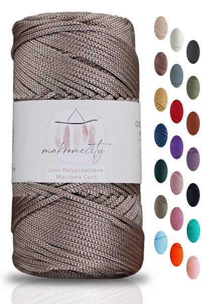 Makromecity Premium 100 Gr Polyester Macrame Floss Mink 2mm - 120 M Σχοινί φόρτισης και νήμα τσάντας