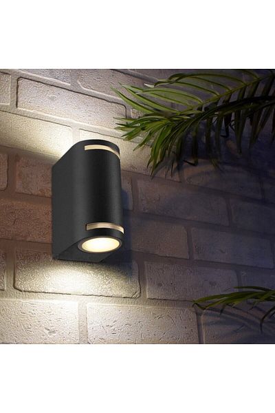 Cata Ibiza Two-Way Decorative Beam Oval Wall Sconce - Black - IP64 - Gu10 - CT-7062