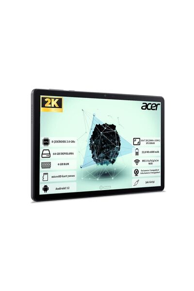 ACER Iconia Tab P10 4gb Ram 64gb 10.4" 2k (2000 X 1200 ) Ips Yeninesil Android Tablet Nt.lfqey.001