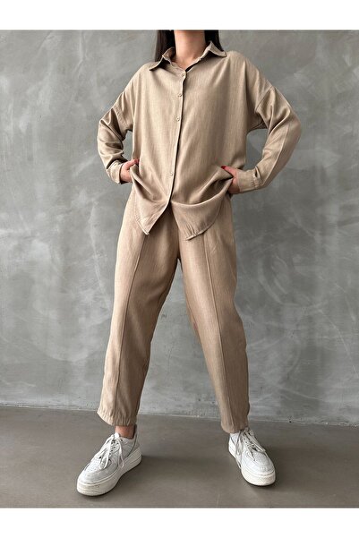 BEJNA Dámska vrchná a spodná súprava Camel Lyocell Fabric