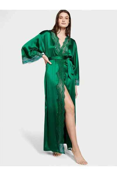 Victoria's Secret Long Lace Satin Dressing Gown