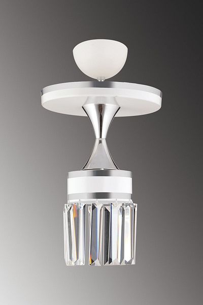 SONSUZ AYDINLATMA&AVİZE Single Tokyo White Pendant Lamp Crystal Stone Chrome Striped Cylinder Downward Facing Luxury Chandelier