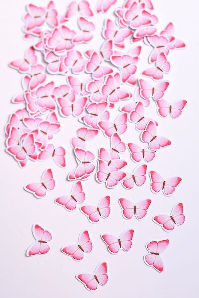 sticker Butterflies 100'lü Mini Sticker / Yapışkanlı Pembe Kelebek / Scrapboo...