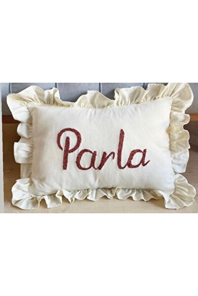 afralya home Bebek/çocuk Odası Fırfırlı Yastık Kılıfı/punch Nakış Işlemesi/be...