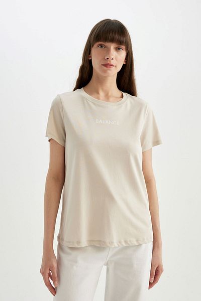 DeFacto Regular Fit Crew Neck Short Sleeve 100% Cotton t Shirt A8110Ax23Sm