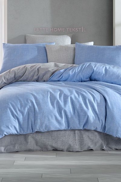 LATTE TEKSTİL Σετ Παπλωματοθήκη Almira Double Ranforce Cotton - Δίχρωμη, Αναστρέψιμη