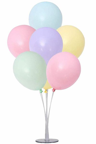 Party City Balloon Stand 7 Macaron Balloon Bundle Mixed
