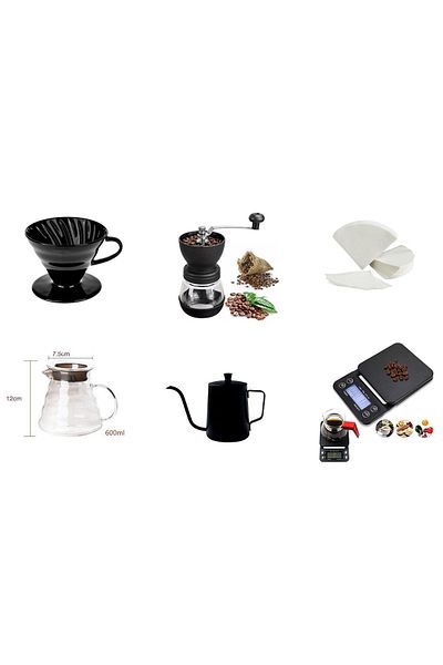 ALOHA Grossberg Coffe V60 Filter Coffee Brewing Barista Full Set