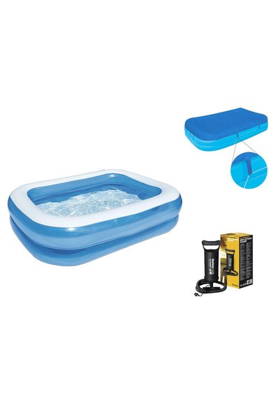 BESTWAY Şişme Aile Havuzu, Pompa Ve Örtü Full Set- 54005-62002-58319
