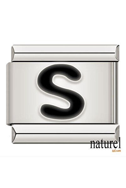 Naturel Tılsım سحر حرف S من الفولاذ المقاوم للصدأ الإيطالي مقاس 9 مم