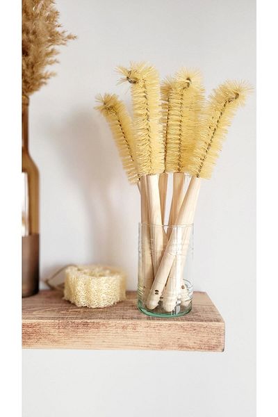 Going Zeero Bottle Washing Brush - Wooden Natural Brush - Baby Bottle Washing Brush