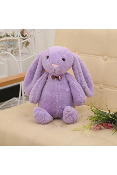 Solemia Uyku Arkadaşım PAPYONLU Uzun Kulak 65 cm Peluş Tavşan ve Eğitici Eğlenceli Etkinlik SETİ