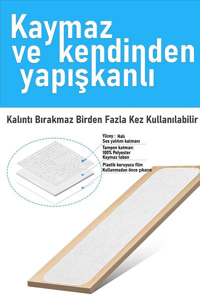 Stepmat Halifleks White Stair Step Mat - Adhesive Base, Rip Carpet