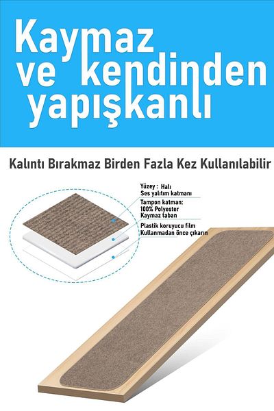 Stepmat Halifleks Stair Step Mat - Rip Carpet with Non-Slip Base, Sold as a Quantity