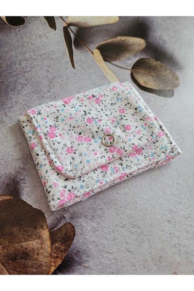 Kız Kardeşlerin Atölyesi Plaid and Floral Pattern Wallets - Leopard Card Holder