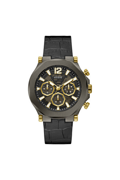 Guess Ανδρικό ρολόι, GW0492G1, Χαλαζίας, Σιλικόνη, 46 χιλ., Μαύρο / Γκρι