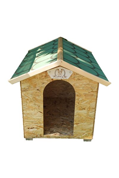 Tuna Tasarım Yeşil Ahşap Büyük Boy Köpek Kulübesi