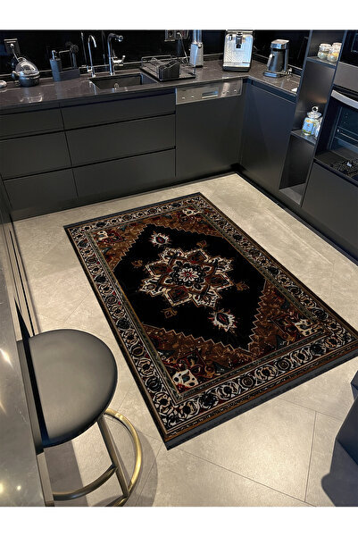 Rugs Modern Halı Koyu Tonlarda Antik Tasarım Serisi Desenli Vintage Dekoratif...