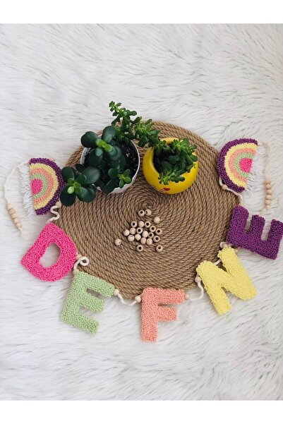 afralya home Bebek / Çocuk Odası Makrome/ Punch Duvar Dekoru/ Banner