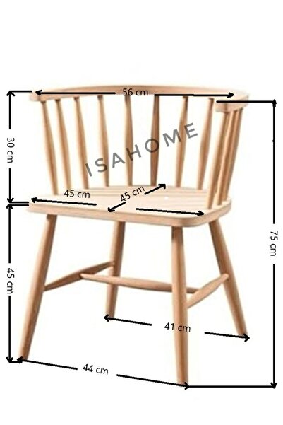 ISAHOME Omurga Ham Ahşap Sandalye 2 Adet