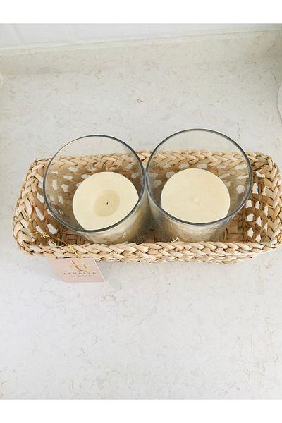 AFRALYAHOME سلة خبز مستطيلة من الخوص 27 سم