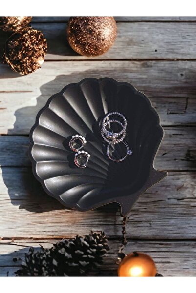 stonnish Black Decorative Concrete Oyster Plate - Single and Soap Dish