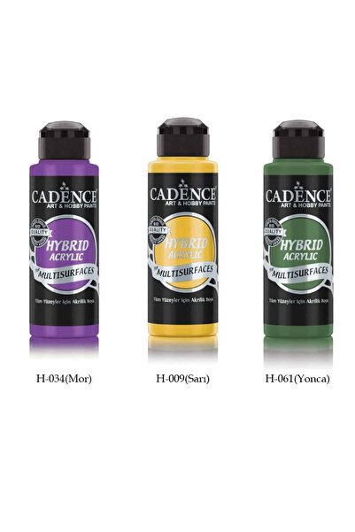 Cadence Multisurface Hibrit Boya 120 ml Set5 ( Mor, Sarı ve Yonca)