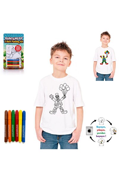 paint-wear Palyaço Boyama T-shirt 9-11 Yaş