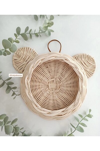 afralya home Bebek/Çocuk Odası Rattan Bambu Hasır Kulaklı Duvar Dekoru Rattan...