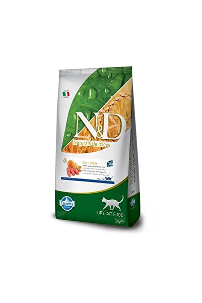 N&D Nd Ocean Düşük Tahıllı Kısır Kedi Maması 10kg Somon Kılçıksız Buğday Yulaf Ve Portakal