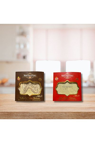 Abdurrahman Tatlıcı Plain Tahini Halva & Cocoa Tahini Halva 300 Gr