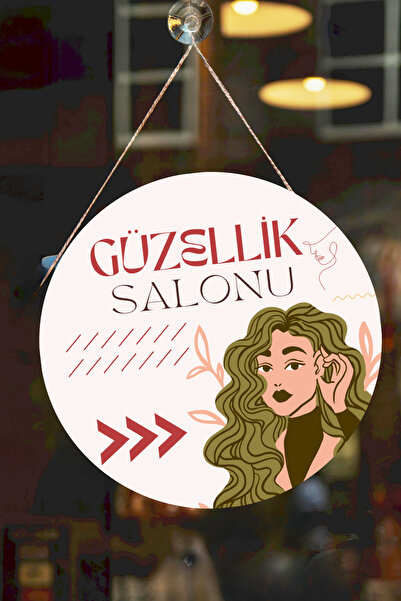 Nod Salon de înfrumusețare - Semn de bun venit pentru ușă din sticlă, ornamen...