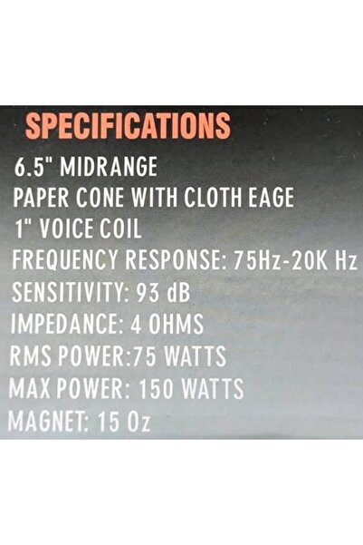 Cadence Orijinal Qr64 16cm Midrange 150w 75rms 93db