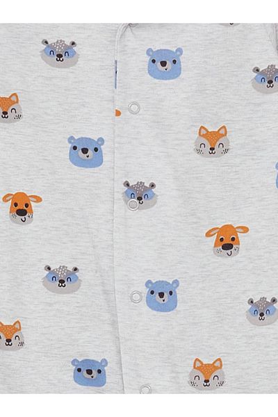 LC Waikiki Baby Collar Long Sleeve Printed Jumpsuit for Baby Boy