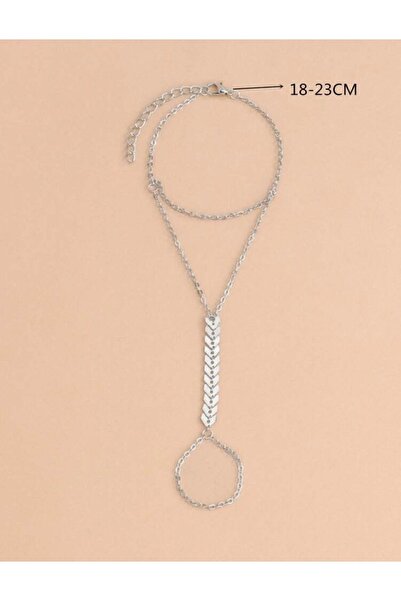 pop up store Silver Color Fishbone Chain Hand Accessory