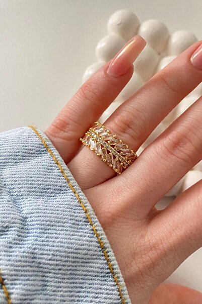 Ressia Baget Zirkon Taşlı Ayarlanabilir Çelik Yüzük