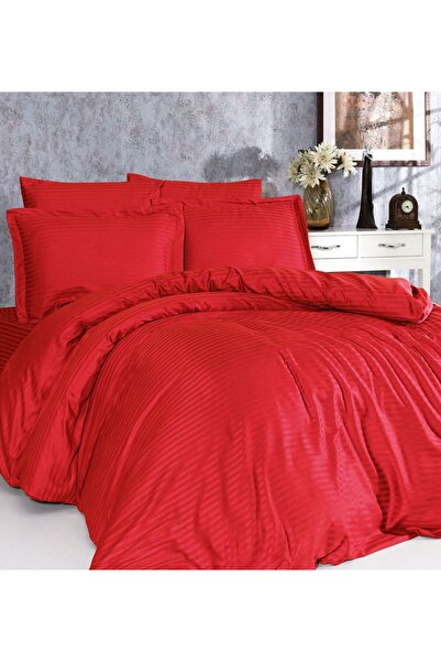 Gasel Home طقم غطاء لحاف من الساتان القطني المخطط المرن ذو 5 نجوم من نوع الفن...