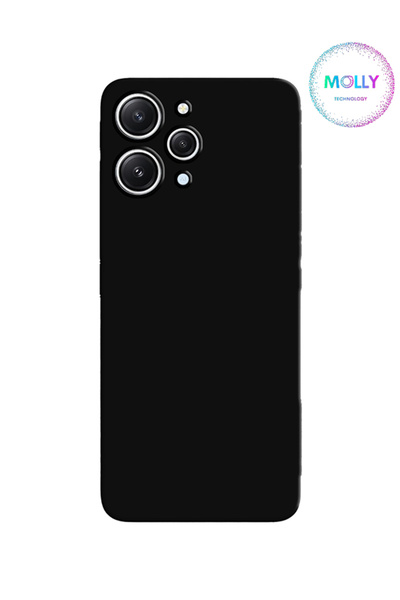 Molly Xiaomi Redmi 12 İçin Siyah Liquid İçi Kadife Silikon Kılıf