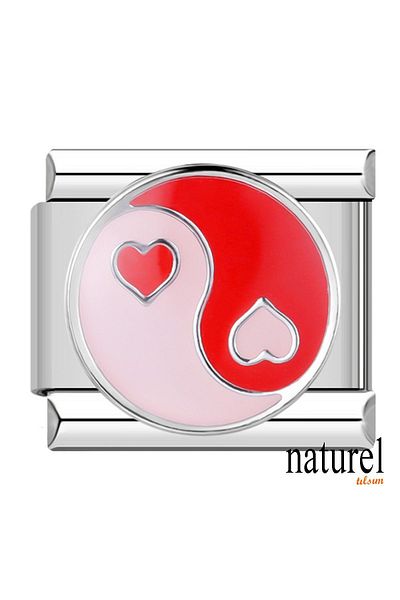 Naturel Tılsım Italian Stainless Steel 9mm Yin Yang Charm