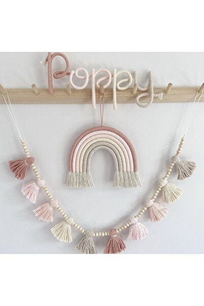 afralya home Bebek / Çocuk Odası Özel Tasarım Gökkuşağı Duvar Süsü - Flama/ba...