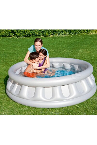 BESTWAY Su Pompalı- 51080,mega Gri Metalik Şişme Havuz-152x43cm