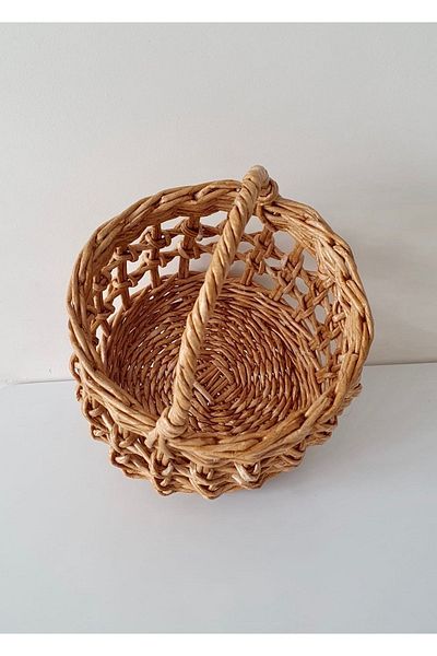 AFRALYAHOME 20x18 см плетена кошница от ратан и бамбук - ръчно изработена