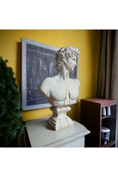 AlinSanatHeykel Büyük Boy Davut Büst Heykeli Polyester