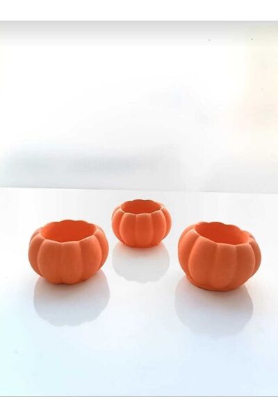 Genel Markalar Blue Avm 3'lü Kabak Tasarımlı Mini Dekoratif Beton Saksı (turu...